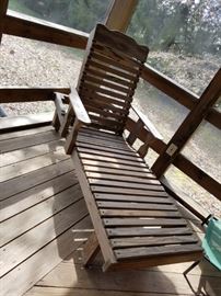 wooden reclining chaise