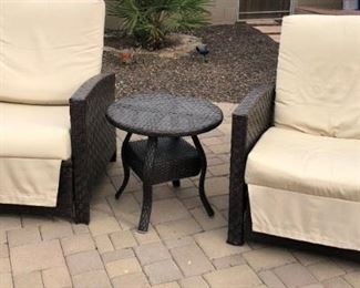Wicker Table and 2 Chairs