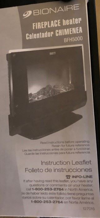 Bionaire Fireplace Heater