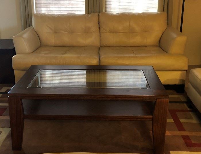 Coffee Table w Glass Insets