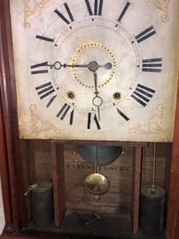Eli Terry Patent Clock Plymouth CT All Original