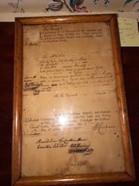 Historic late 1700s shipping documentation