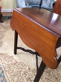 1790 Pembroke Cross Stretcher Drop Leaf Table Original Thomas Burling Cabinet & Chair Maker N0. 36 Beekman St New York with original label