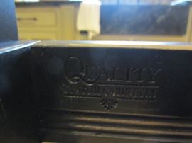 QUALITY CABINETRY BUTCHER BLOCK TABLE WITH DRAWERS IN BLACK