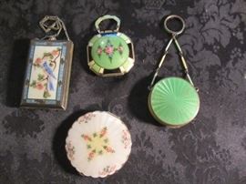 FANTASTIC ANTIQUE GUILLOCHE COMPACTS-SOME STERLING!