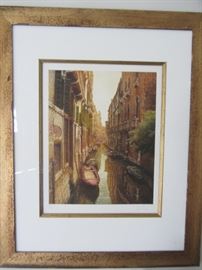 PAIR OF FABIO BALDAN WATERCOLOR ETCHINGS OF VENETIAN LANDSCAPES