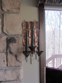 PAIR OF COPPER SCONCES