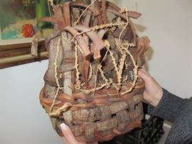 FIBER ART BASKET BY FAMED FIBER ARTIST MIKA McCANN