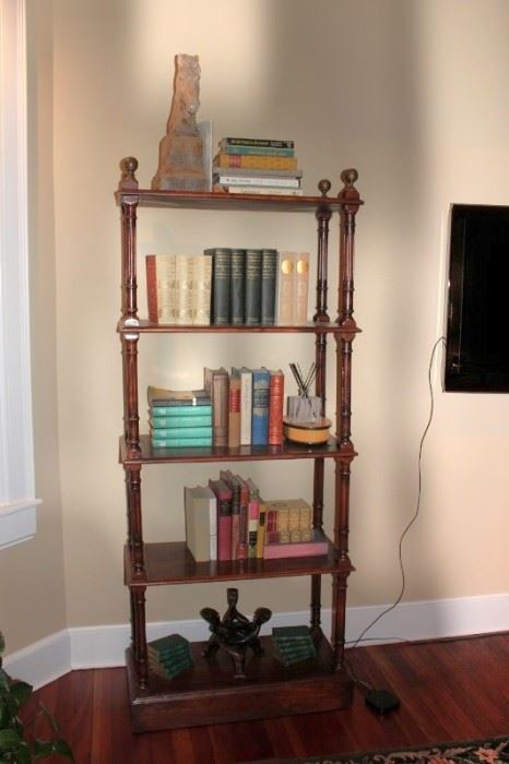 Bookcase with Books and Decorative Items