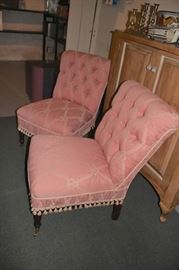 Pair of Pink Upholstered Chairs