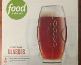 FOOD NETWORK FOOTBALL GLASSES 3 SETS