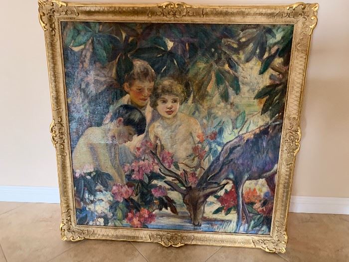madeline wells painting - boys in the wood
