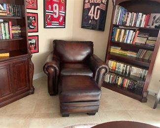 leather chair ottoman