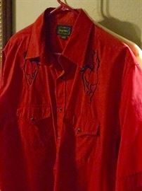 Vintage western shirts, vintage Hawaiian shirts, cowboy boot collection, vests and other nice menswear items