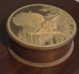 large 3d wooden owl box