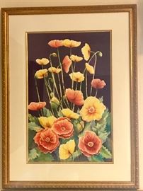 large popping poppy water color