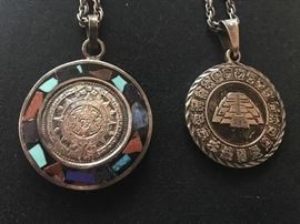 Aztec and Mayan pendents