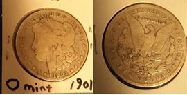 1901 O Mint Morgan US silver dollar