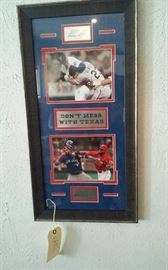 lots of nice framed and matted sports memorabilia in this sale