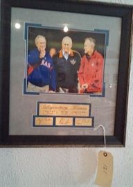 Famous Texans print, framed and matted.  Nolan Ryan, George Bush 1 and 2. 