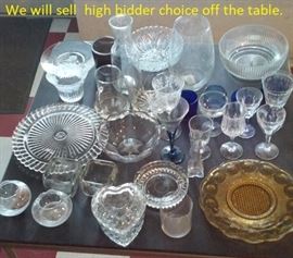 This is just one of 4 tables loaded with glass we will sell at this auction. 
