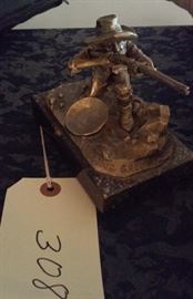 "Holding Ground" by Kraczkowski nice sculpture old west gold miner