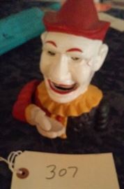 happy clown cast iron bank.  