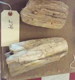 2 pieces of petrified wood.  Use as bookends, doorstops etc