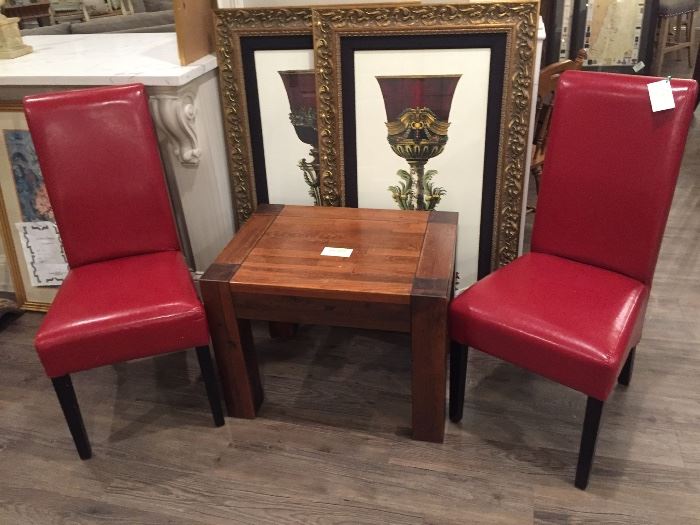 Fabulous Red Pleather Side Chairs 