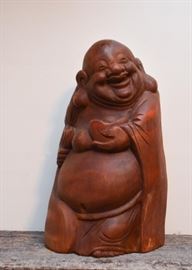 Wood Carved Buddha Statue / Sculpture (Approx. 12.25" H)