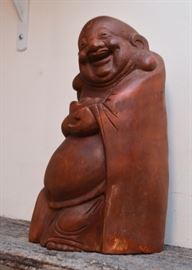 Wood Carved Buddha Statue / Sculpture (Approx. 12.25" H)