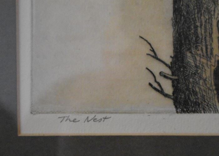 Curt Frankenstein Lithograph, "The Nest", Signed & Numbered (Approx. 18" L 24" H including frame)