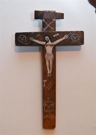 Folk Art Crucifix / Cross (Approx. 10" L x 5.75" W)
