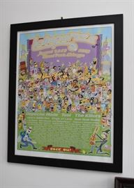 Framed Lollapalooza Poster - 2009 (Approx. 25" L x 31" H including frame)