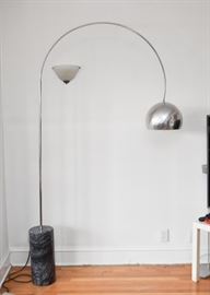 Vintage MCM Arco Floor Lamp with Marble Base (Approx. 83" H at highest point)
