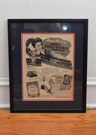Vintage Lionel Trains Advertisement, Framed (Approx. 15.75"L x 19" H including frame)
