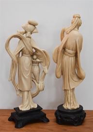 Asian Composite Statues (Tallest is approx. 14" H)