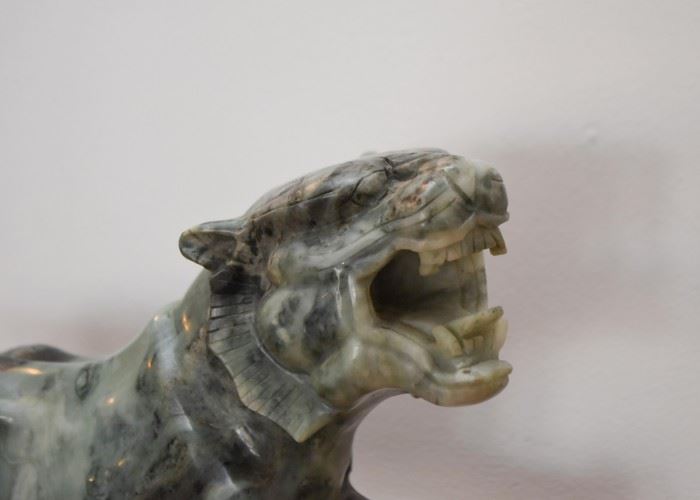 Chinese Hard Stone Tiger Carving (Approx. 12" L x 9.5" H)
