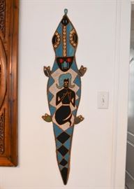 African Beaded Wall Hanging with Mermaid (Approx. 48" L)