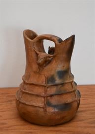 Native American Pottery Wedding Vase (Double Sided - Ram & Bull)