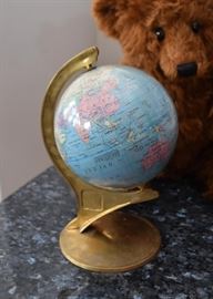 Small Globe with Brass Stand