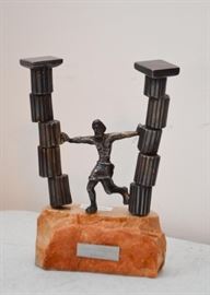 Sterling Silver Statue on Stone Base (Isaac Jeheskel, Israel)
