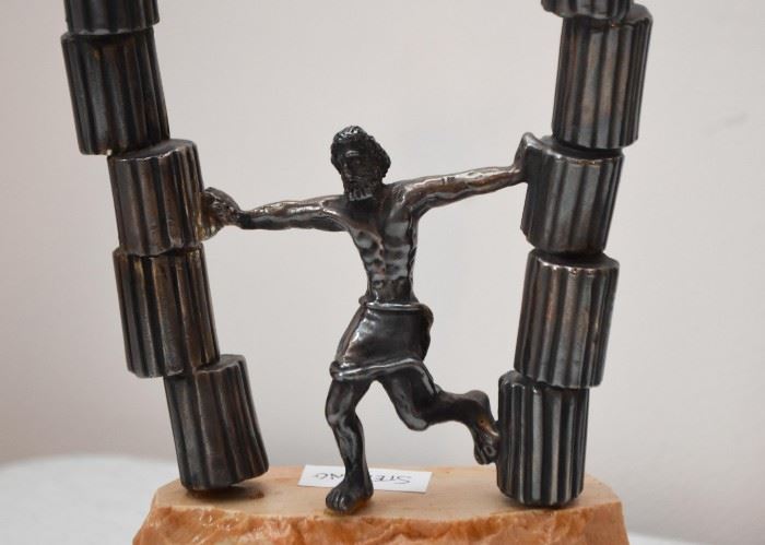 Sterling Silver Statue on Stone Base (Isaac Jeheskel, Israel)