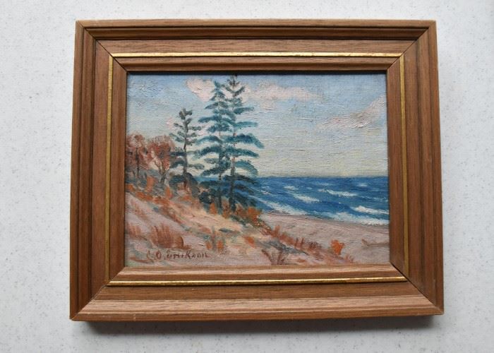 Small Framed Landscape Painting, Signed