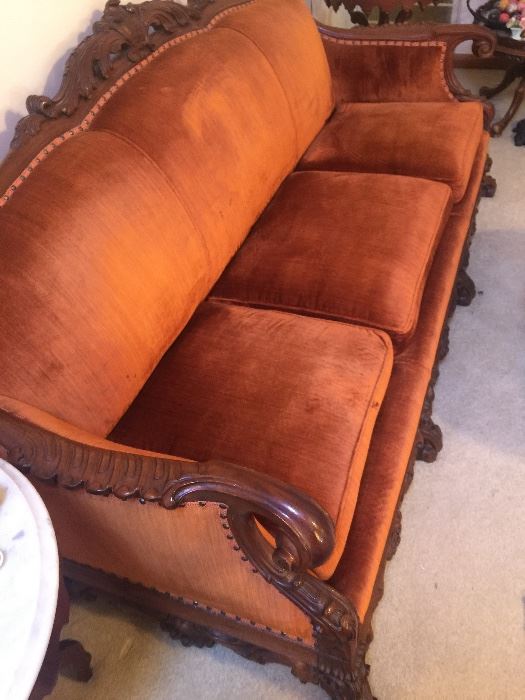 California Bleached Wood French Louis XV 3 seater couch