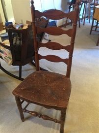 6 Cane bottom Dinning room chairs