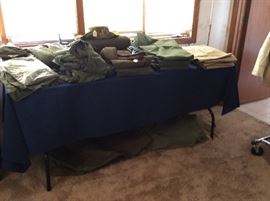Military apparel including pants, shirts, undergarments, blankets