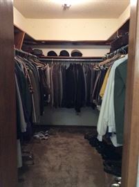 Men’s clothing including very nice suits, jackets, pants & hats