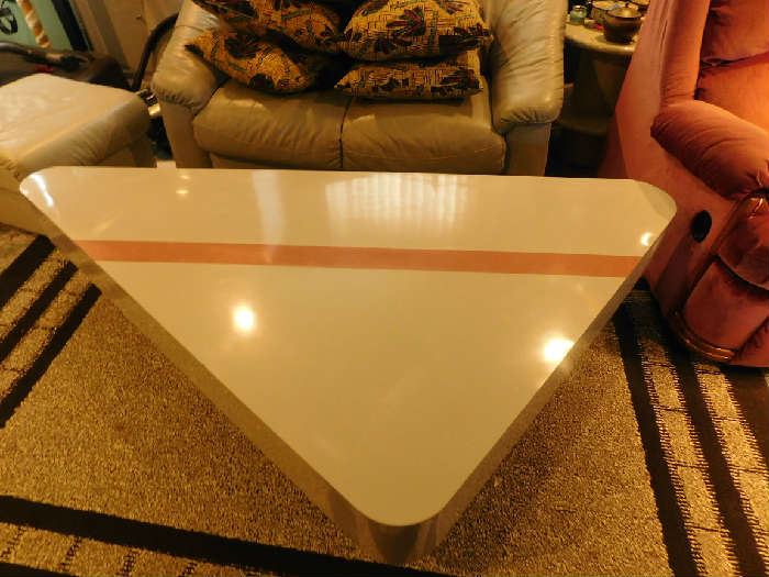 Formica coffee table triangle shape