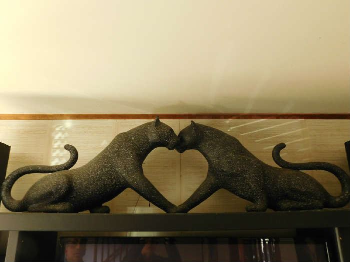 panther pair sculptures